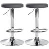 BARHOCKER 2er Set Lederlook grau - Grau, Textil/Metall (38.5/60/38.5cm) - CLP