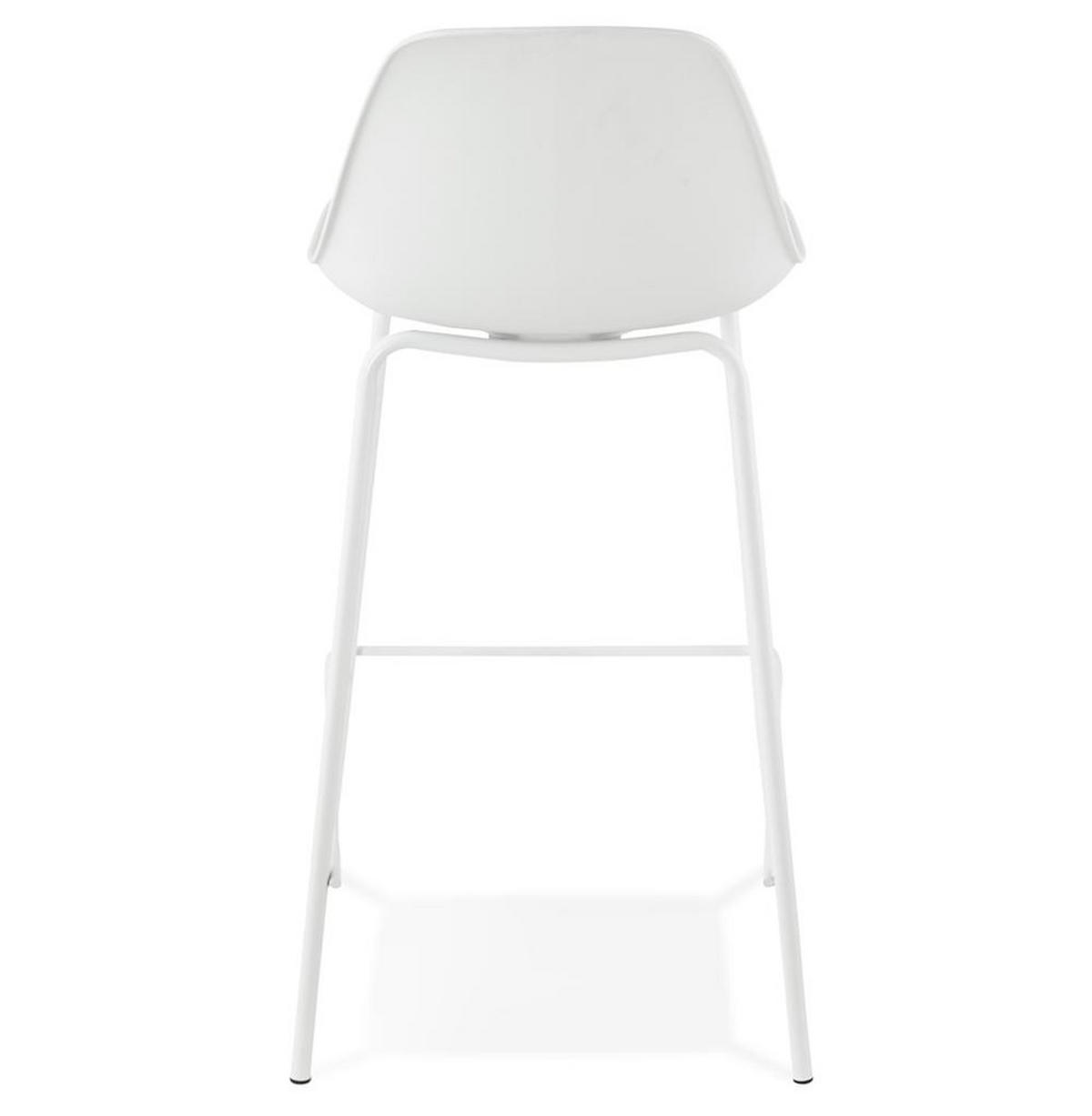 BARHOCKER Kunstleder Metallgestell Sitzhöhe 65cm Rückenlehne RENIXA MINI, Weiß 42x41,5x86,5 cm - Weiß, Kunststoff/Textil (42/87/42cm) - KADIMA DESIGN