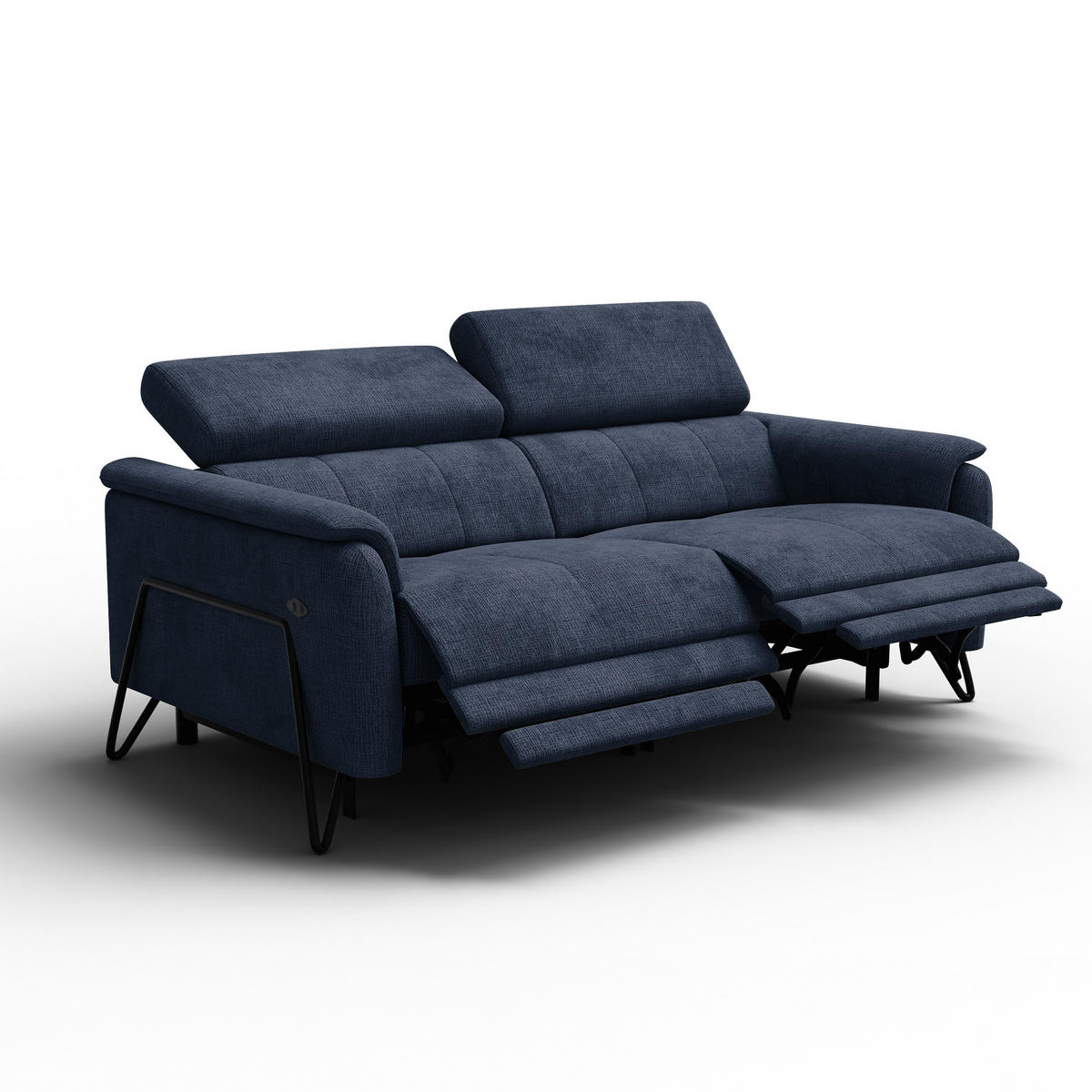 RELAXSOFA RODEN 3-Sitzer, marineblau - Dunkelblau, Holz/Textil (194/82/103cm) - Courtois Laville