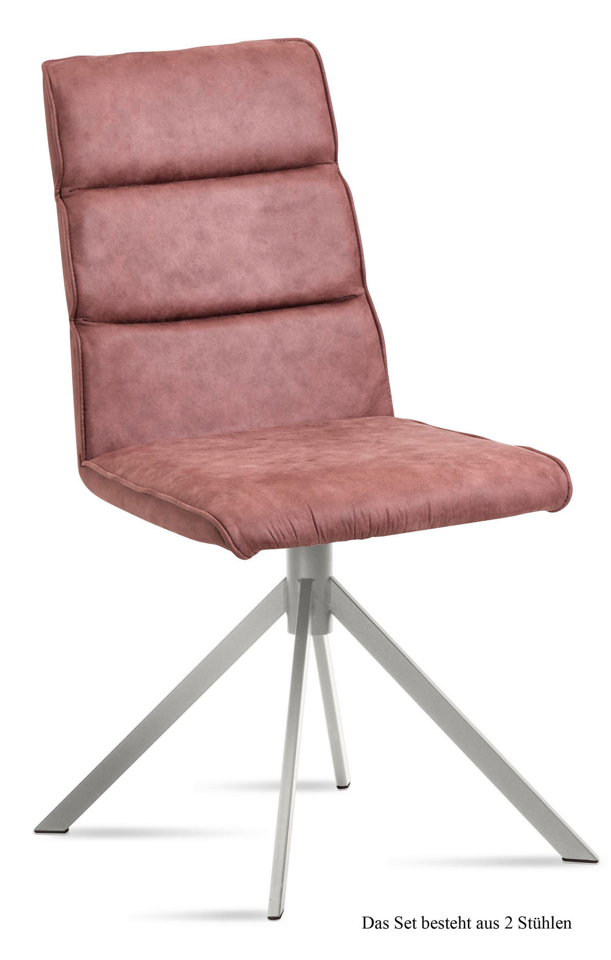 ESSZIMMERSTUHL (2er-Set) Dorkas 47x92x60 Edelstahl/Rosewood - Edelstahlfarben/Dunkelrosa, Kunststoff (60/92/47cm) - 58aufmkessel