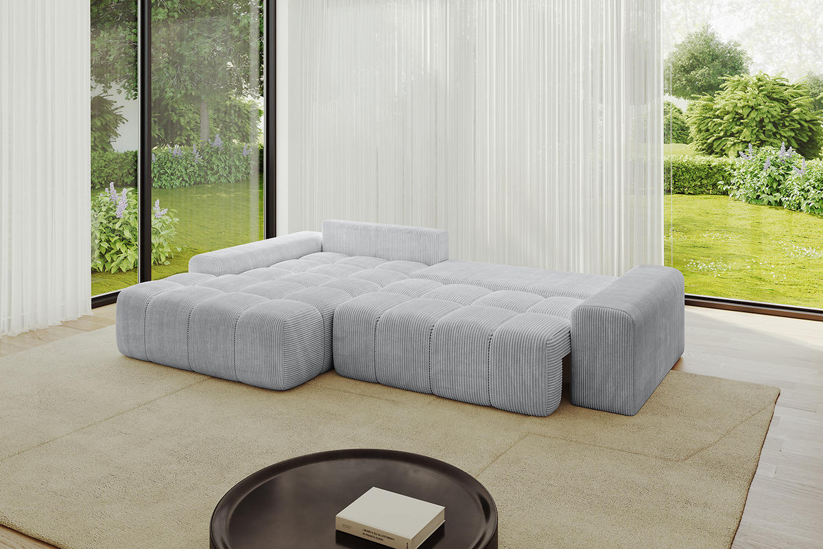 ECKSOFA Ottomane Links ENSI-L - 267x164x88 cm Grau - Grau, Holzwerkstoff/Kunststoff (267/164cm) - ALTDECOR