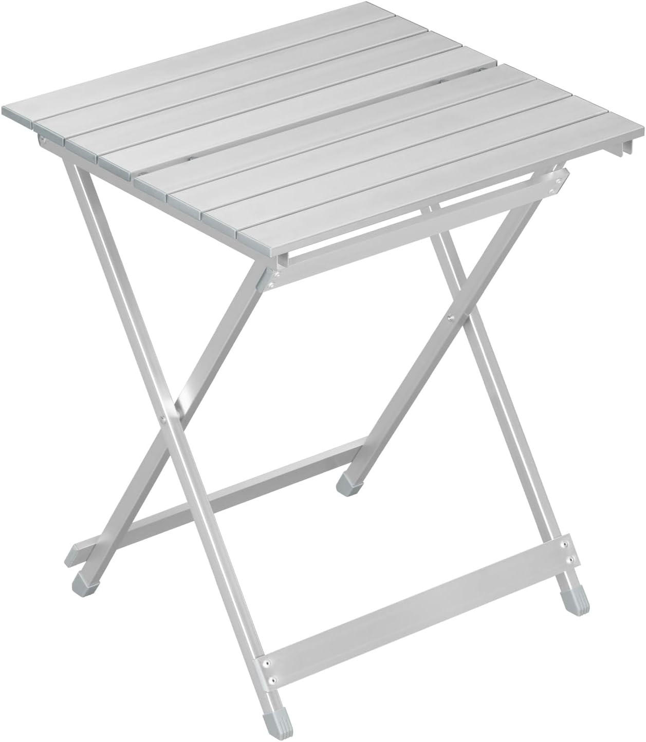 KLAPPTISCH Aluminium 50,5 x 47 x 59,5H cm Silber - Silberfarben, Metall (47/50.5/59.5cm) - Woltu