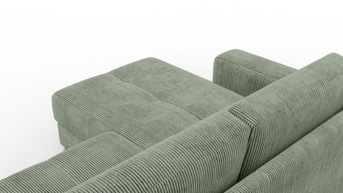 ECKSOFA OLI 4-Sitzer links, salbeigrün - Salbeigrün, Holz/Textil (295/172cm) - Courtois Laville