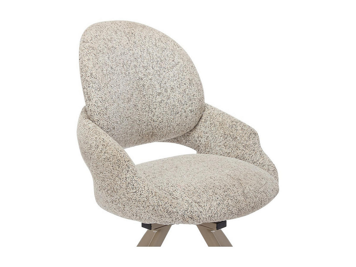 STUHL - 57cm x 59.5cm - Polyester - cremefarben - VALIANA - Creme, Textil (57/92/59.5cm) - Vente-Unique