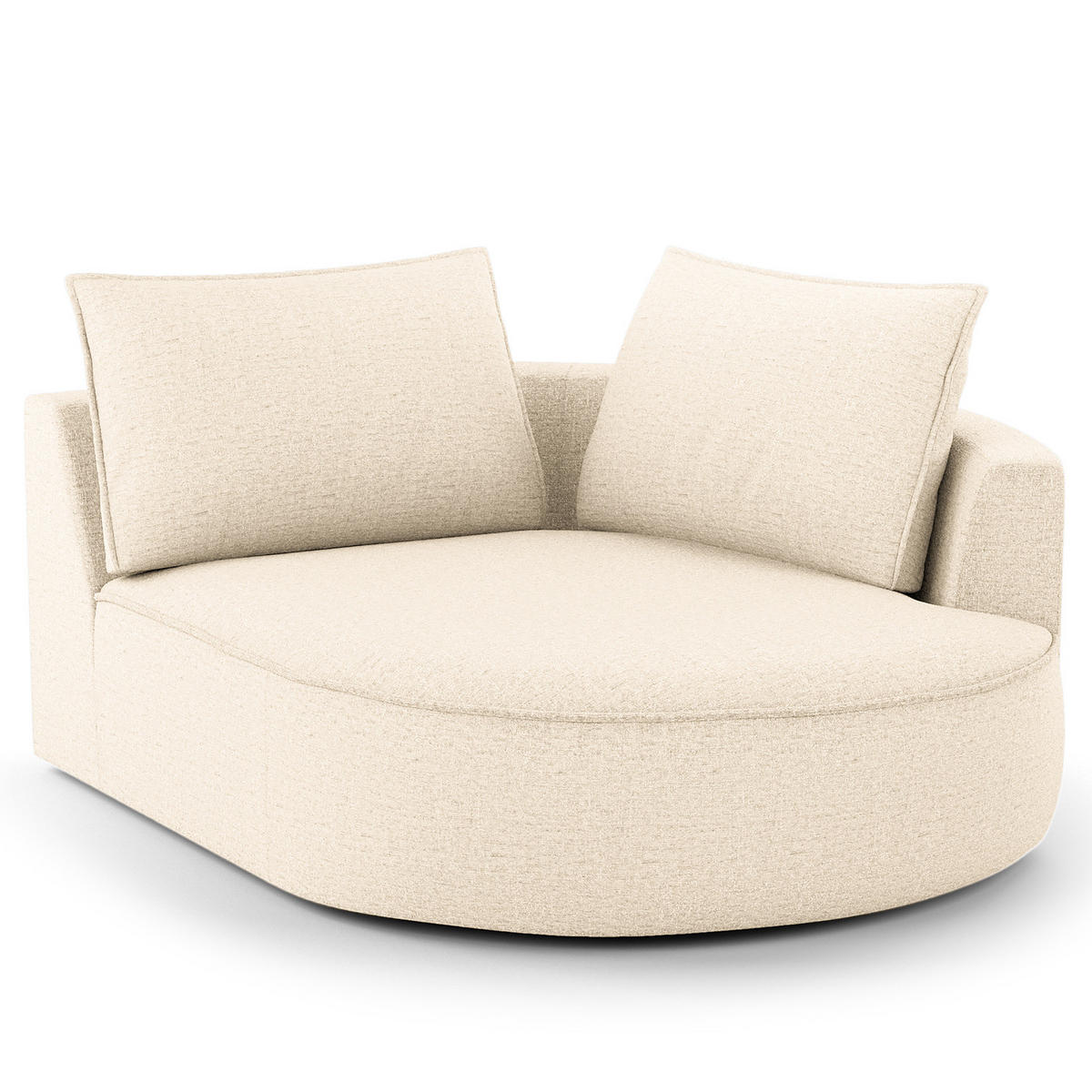 OTTOMANE - modular - Champagner/Schwarz, Kunststoff/Textil (126/82/154cm) - home24