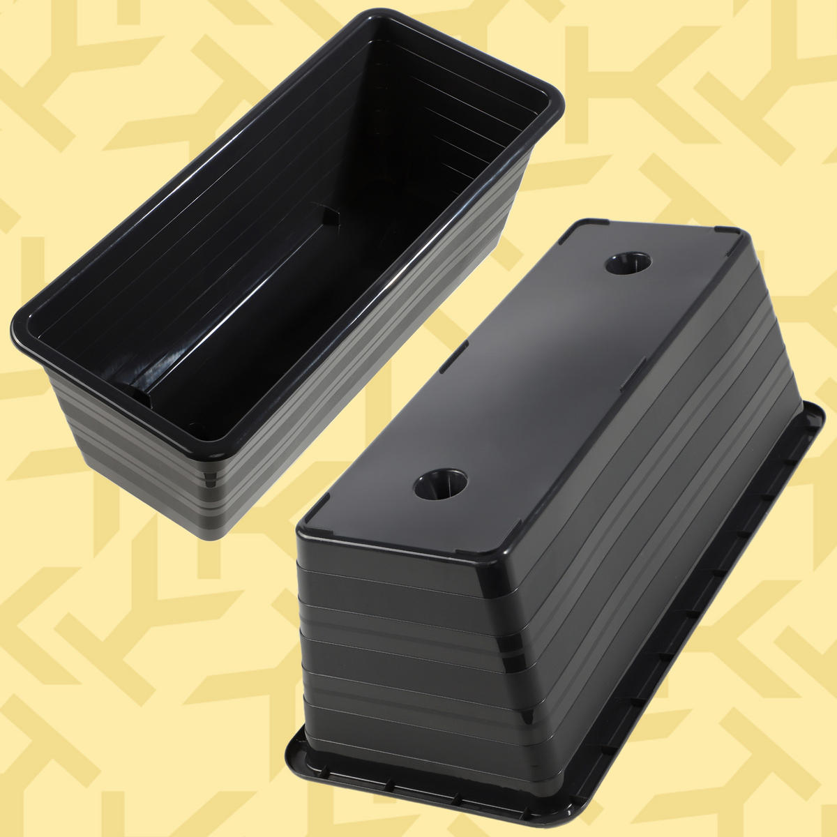 BALKONTOPF 40 cm, Anthrazit - Anthrazit, Kunststoff (7/40cm) - KADAX