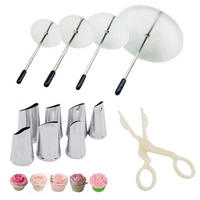 KUCHENDEKORATIONS-WERKZEUG-SET 12-teilig - Silberfarben, Metall (5/1.9/13cm)