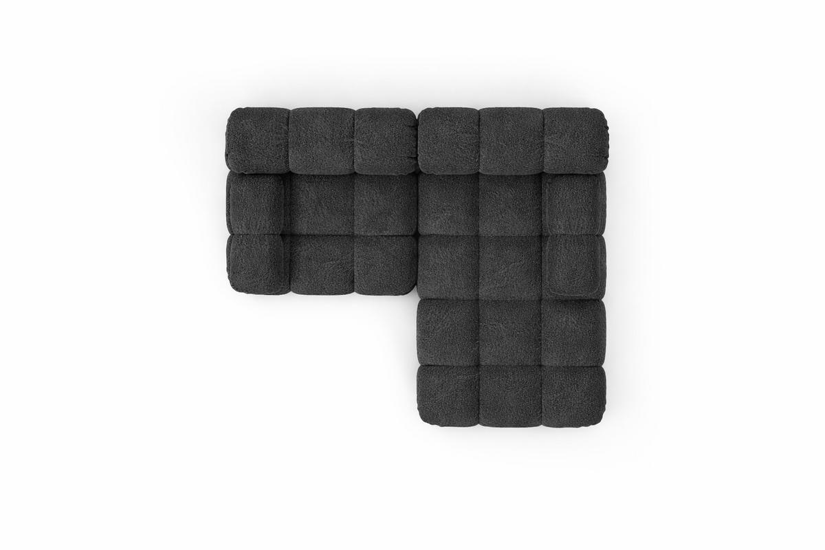CHAISELONGUE Modular, Veloursstoff Salvador, Rosa, Rechts, Selia - Graphitfarben/Rosa, Holz (190/160cm) - Kaiser Möbel