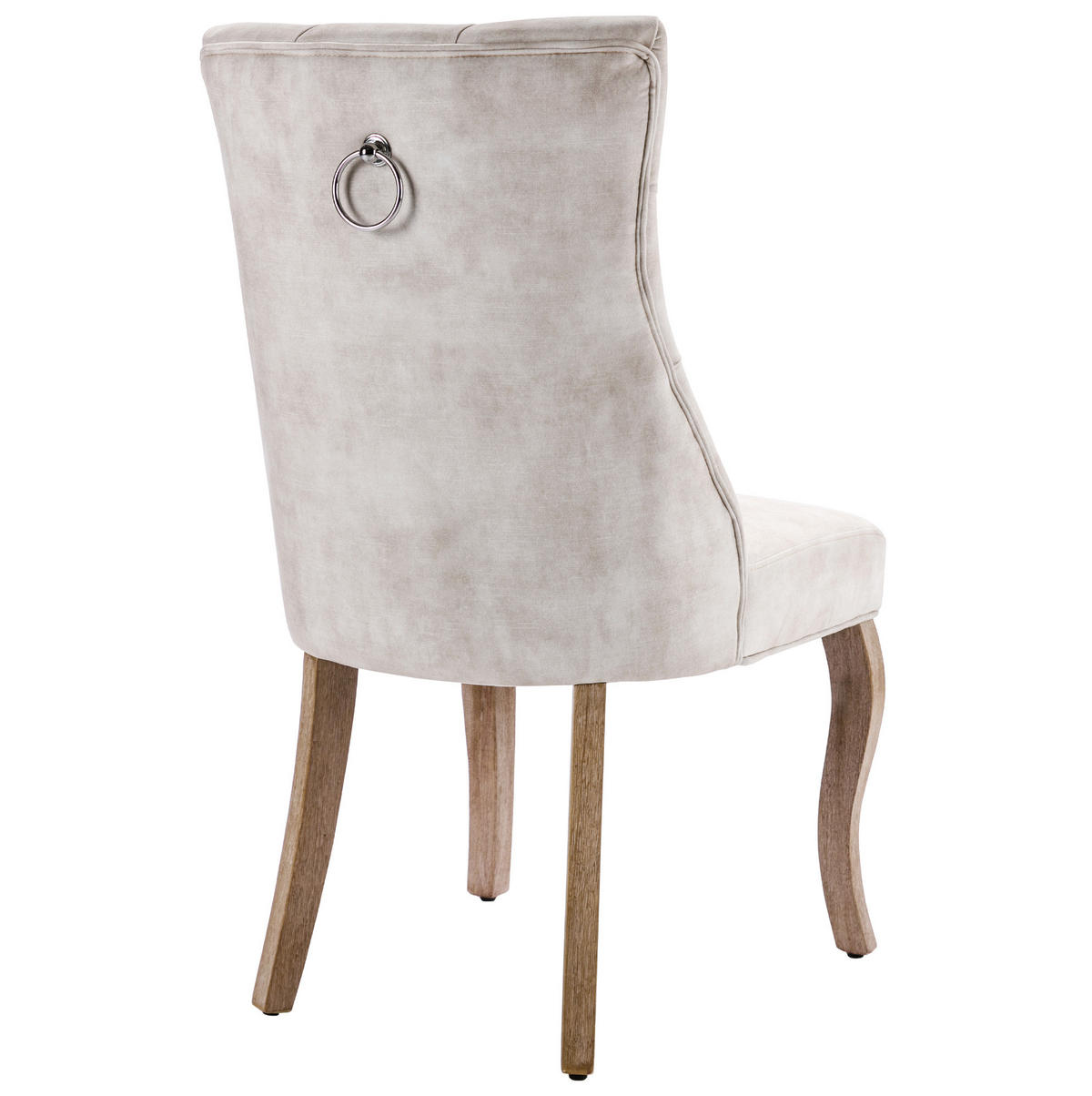 ESSZIMMERSTUHL mit Knopfsteppung 2er-Set Sitzbreite 51 cm Samt Hellbeige - Beige, Holz (51/97/51cm) - Meubliv