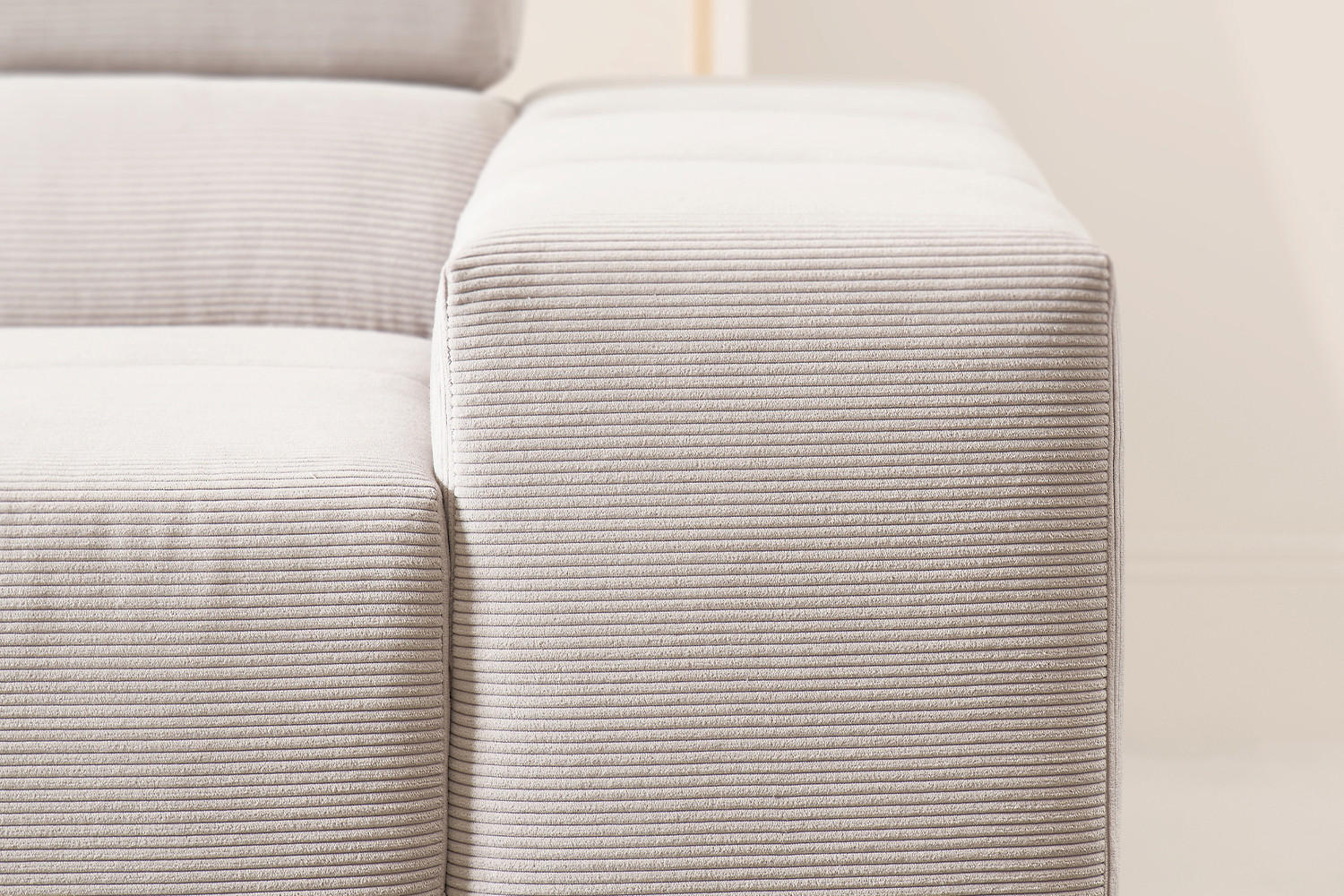 ECKSOFA MIT MOTORISCHEM SITZVORZUG NEVADA Silber Cord - Silberfarben/Schwarz, Kunststoff/Textil (319/215cm) - KAWOLA
