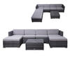 LUGANO Polyrattan Lounge Grau - Grau, Kunststoff - SVITA