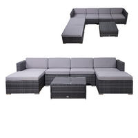 LUGANO Polyrattan Lounge Grau - Grau, Kunststoff - SVITA