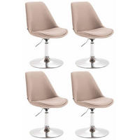 STUHL 4er Set Stoff taupe - Taupe/Chromfarben, Textil/Metall (48/76/57cm) - CLP