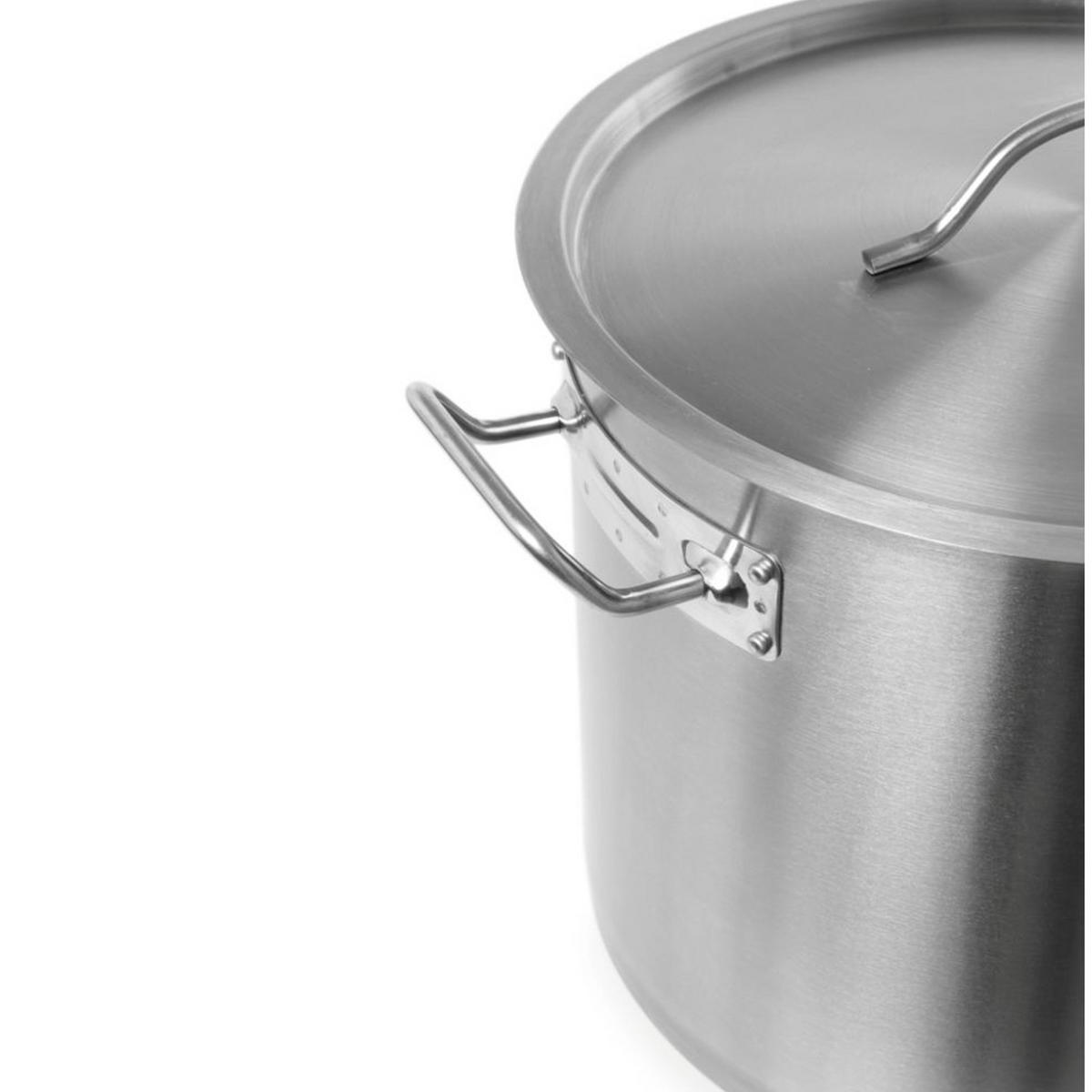 BUDGET Line Topf mit Deckel, 50 l Durchmesser 400 x 400 mm (Höhe) - Hendi 834701 - Schwarz/Weiß, Metall (25/30/25cm) - Hendi