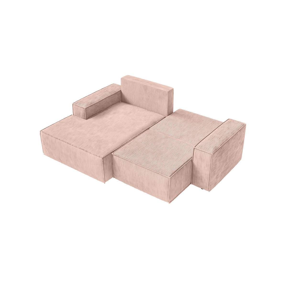 ECKSOFA KOKKO MINI mit Schlaffunktion, Rose - Pink, Textil (240/167cm) - Fedve