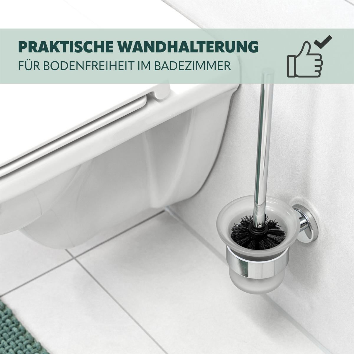 WC-GARNITUR LUCENTE, Edelstahl verchromt - Chromfarben, Metall (11.5/35/14.5cm) - bremermann