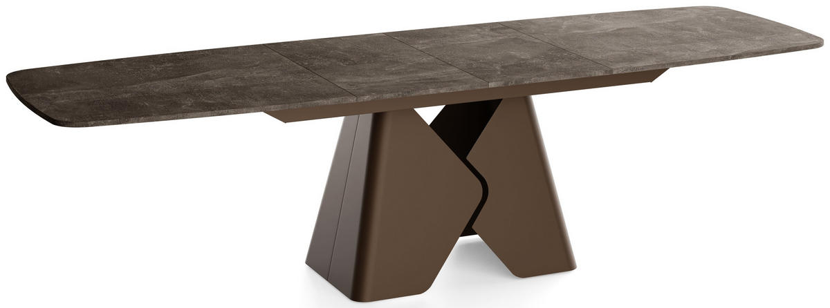 ESSTISCH Vanta rechteckig ausziehbar verlängerbar mit Braunem Metallgestell, Beton Dunkelgrau 180-270/90/76 cm - Dunkelgrau/Braun, Holzwerkstoff/Metall (90/270/76cm) - WFL GROUP