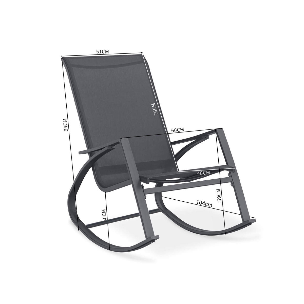 SCHAUKELLIEGE Dunkelgrau 104/60/94 cm - Dunkelgrau, Metall (104/94/60cm) - Mobili Rebecca