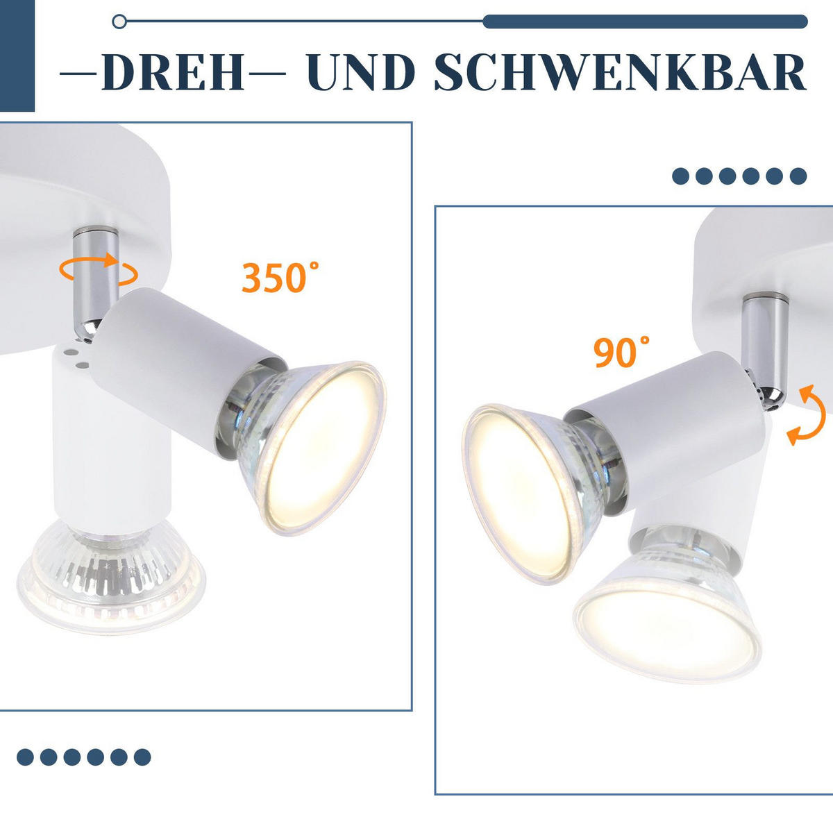 STRAHLER Bamberg 3-flammig 15/15/10.4 cm - Weiß, Metall (15/15/10.4cm) - Nettlife