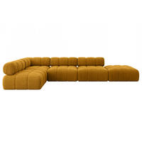 ECKSOFA modulares Sofa Favio-L2 - 380x190x70 cm Senfgelb Cord - Currygelb, Holzwerkstoff/Textil (380/190cm) - ALTDECOR