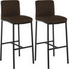 BARHOCKER 2er Set Stoff Braun - Schwarz/Braun, Textil/Metall (43/110/49cm) - CLP