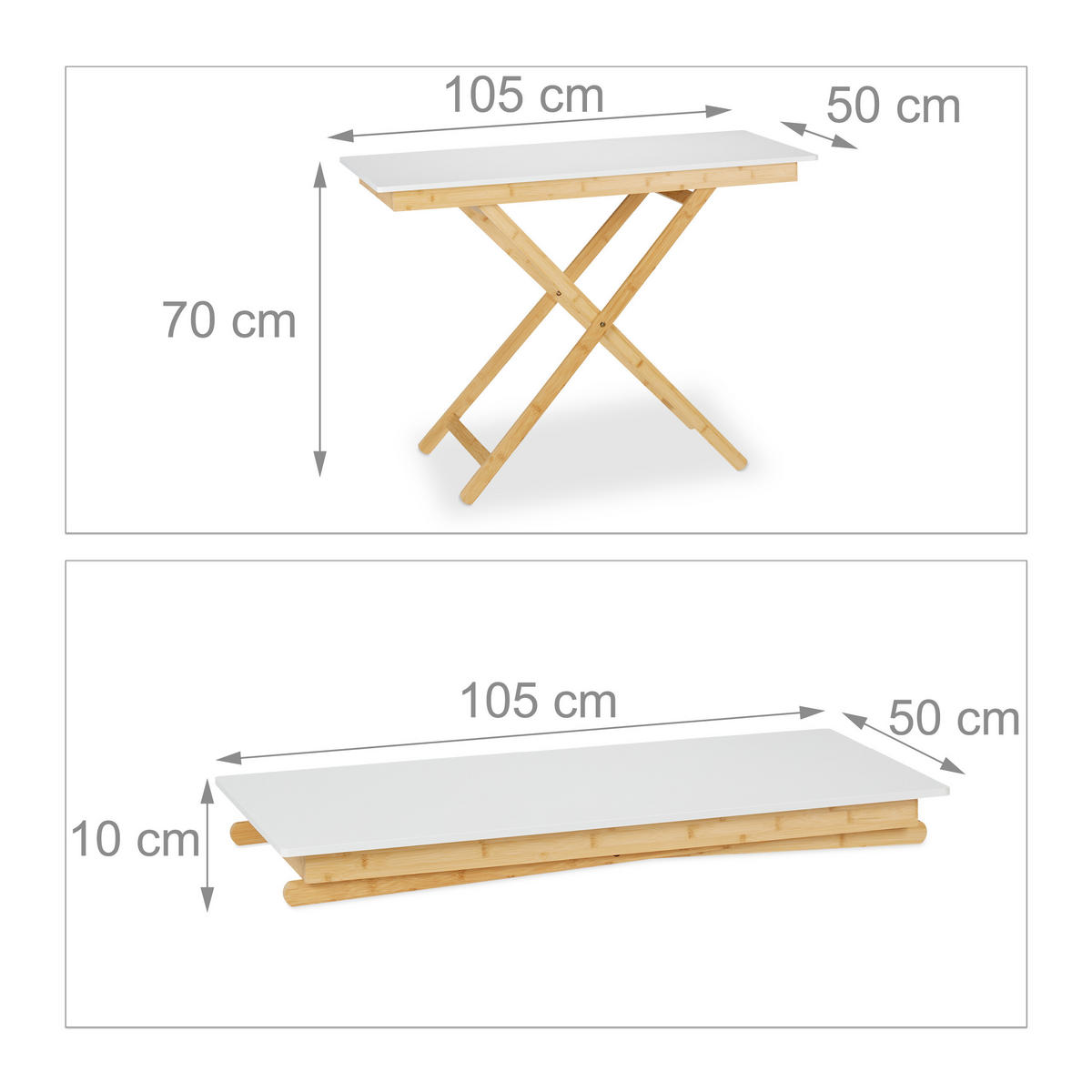 KLAPPTISCH - Multicolor, Holz/Holzwerkstoff (50/105/70cm) - Relaxdays