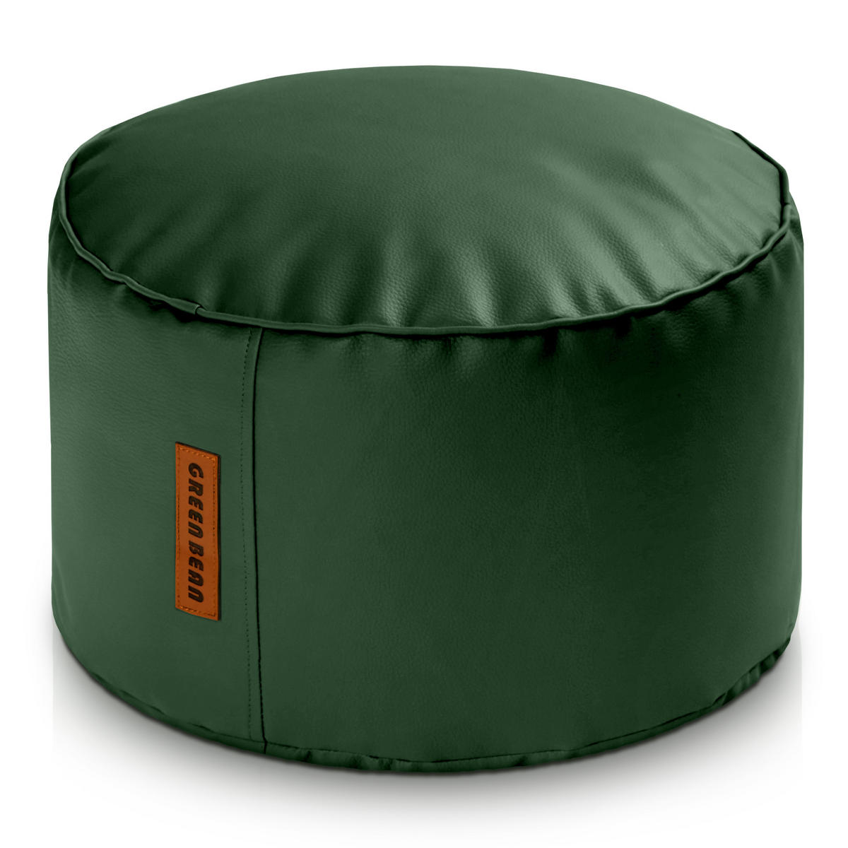 INDOOR HOCKER Stay rund Kunstleder - Dunkelgrün, Textil (43/30/30cm) - Green Bean