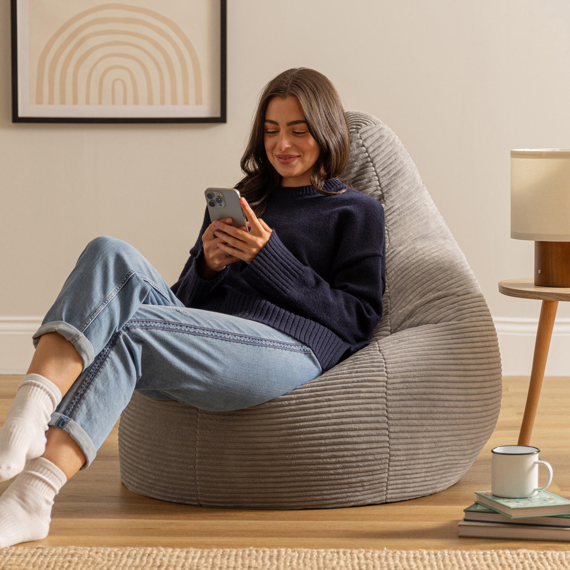 Thumbnail - icon Sitzsack, Grau, Kunststoff, 200 L, 1-Sitzer, Freiform, 90x73x84 cm, Hergestellt in Deutschland, Wohnzimmer, Hocker,...