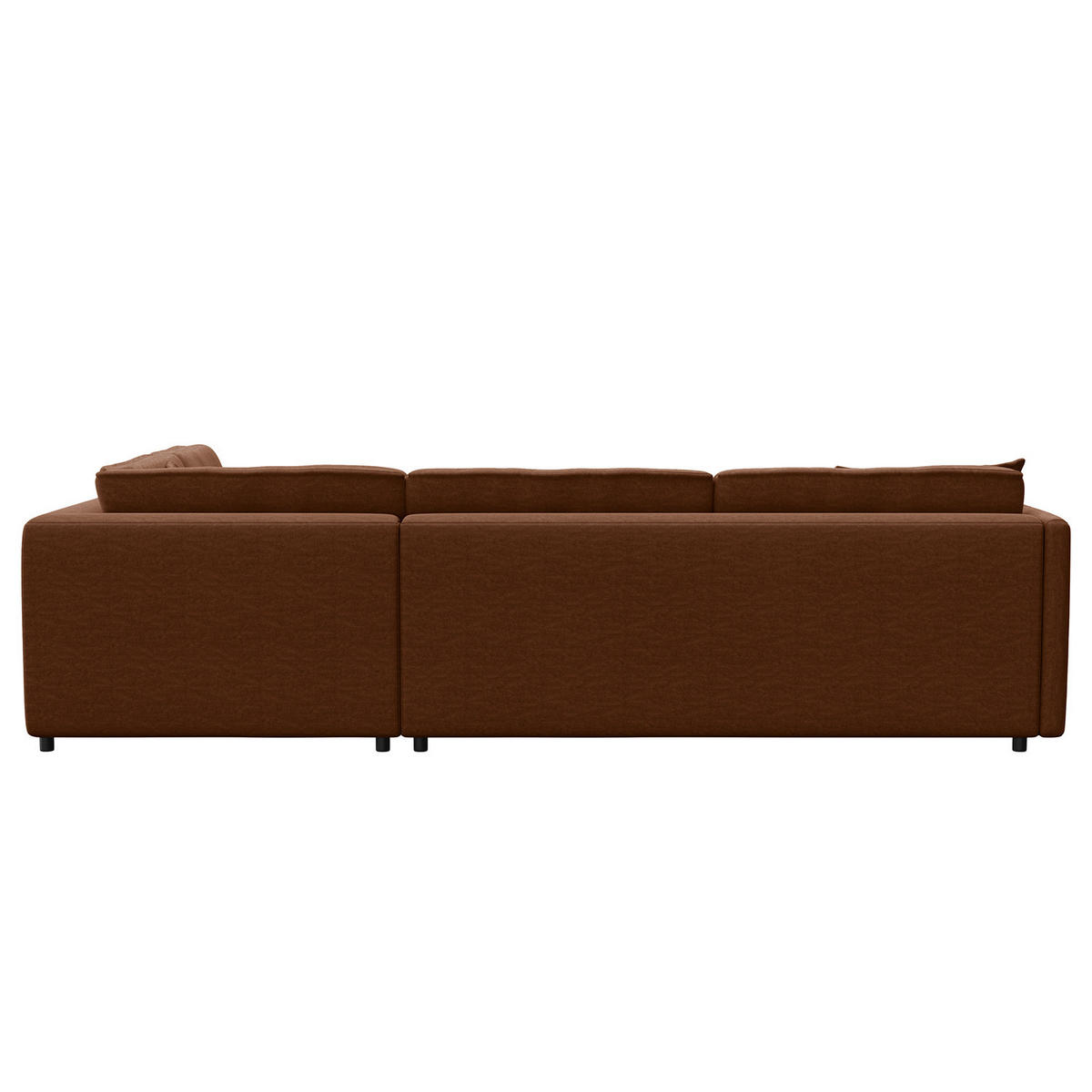 ECKSOFA mit Ottomane - Schwarz/Braun, Kunststoff/Textil (328/272cm) - home24