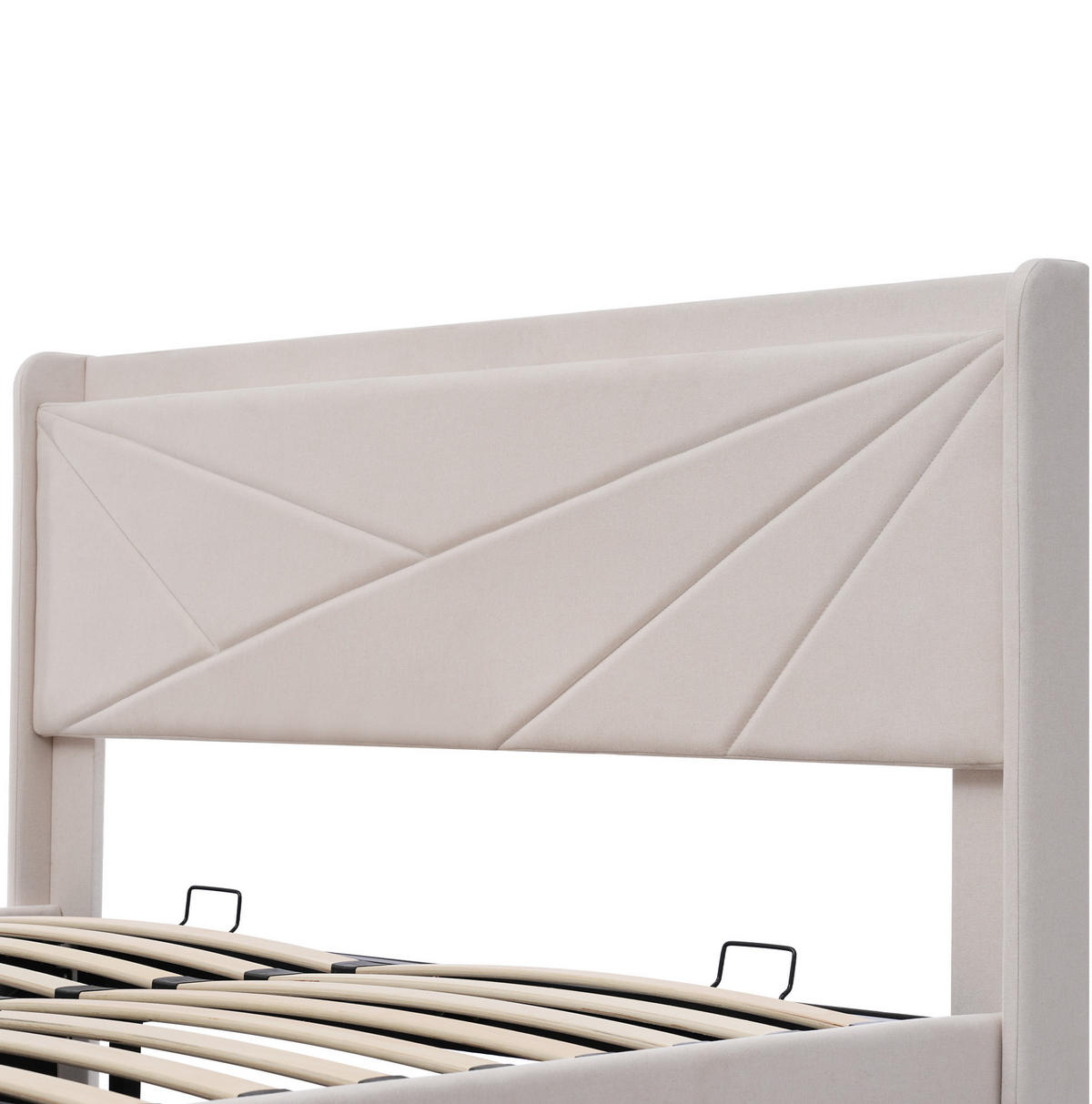 POLSTERBETT mit Bettkasten 160/200 cm in Beige mit USB-C und gepolstertem Kopfteil - Beige, Textil (160/200cm) - BEAOK