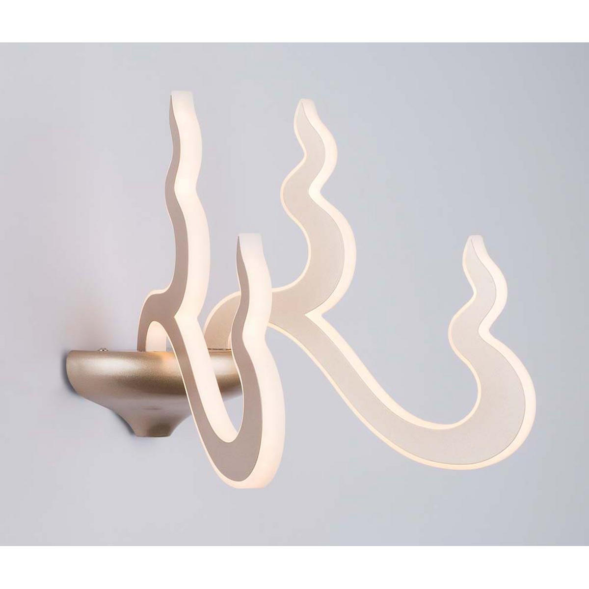 LED WANDLEUCHTE MICHI champagner opal - Beige, Metall (27/29/26.5cm) - Globo Lighting