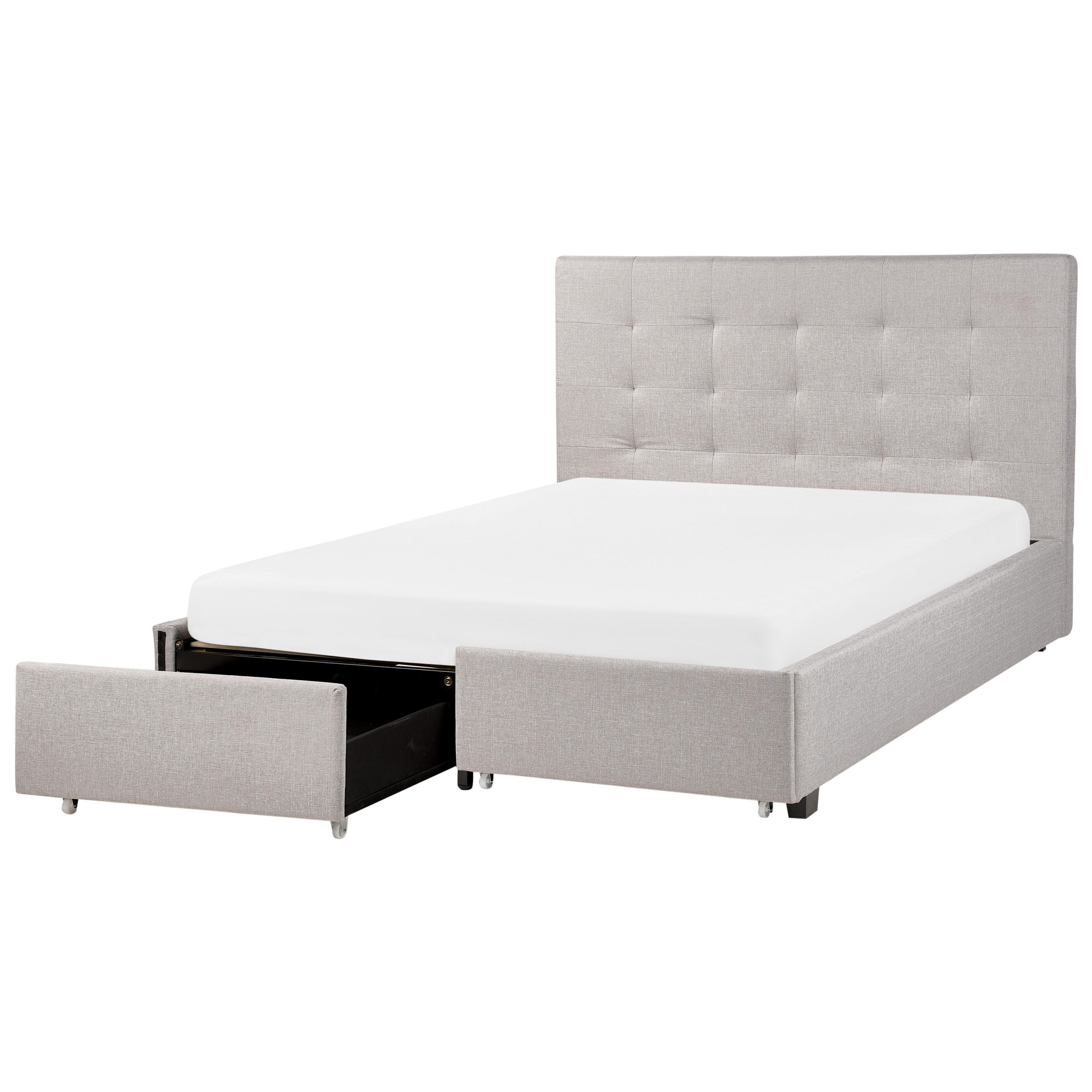 Beliani POSTEL 140/200 cm Světle šedá La Rochelle