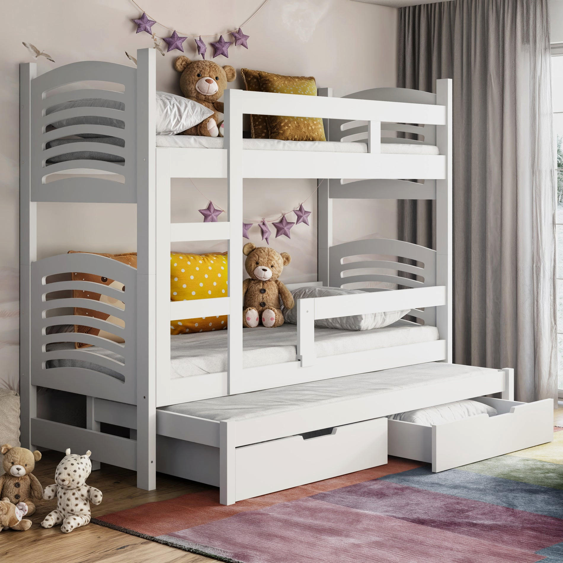 Selsey PATROVÁ postel pro 3 osoby Cami, 75x180 cm