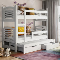 PATROVÁ postel pro 3 osoby Cami, 75x180 cm - bílá, dřevo (75/180cm) - Selsey
