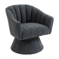DREHSTUHL Drehsessel Loungesessel mit Polsterung,360°,Cord,Grau - Grau, Textil (70/72/66cm) - LVHOM
