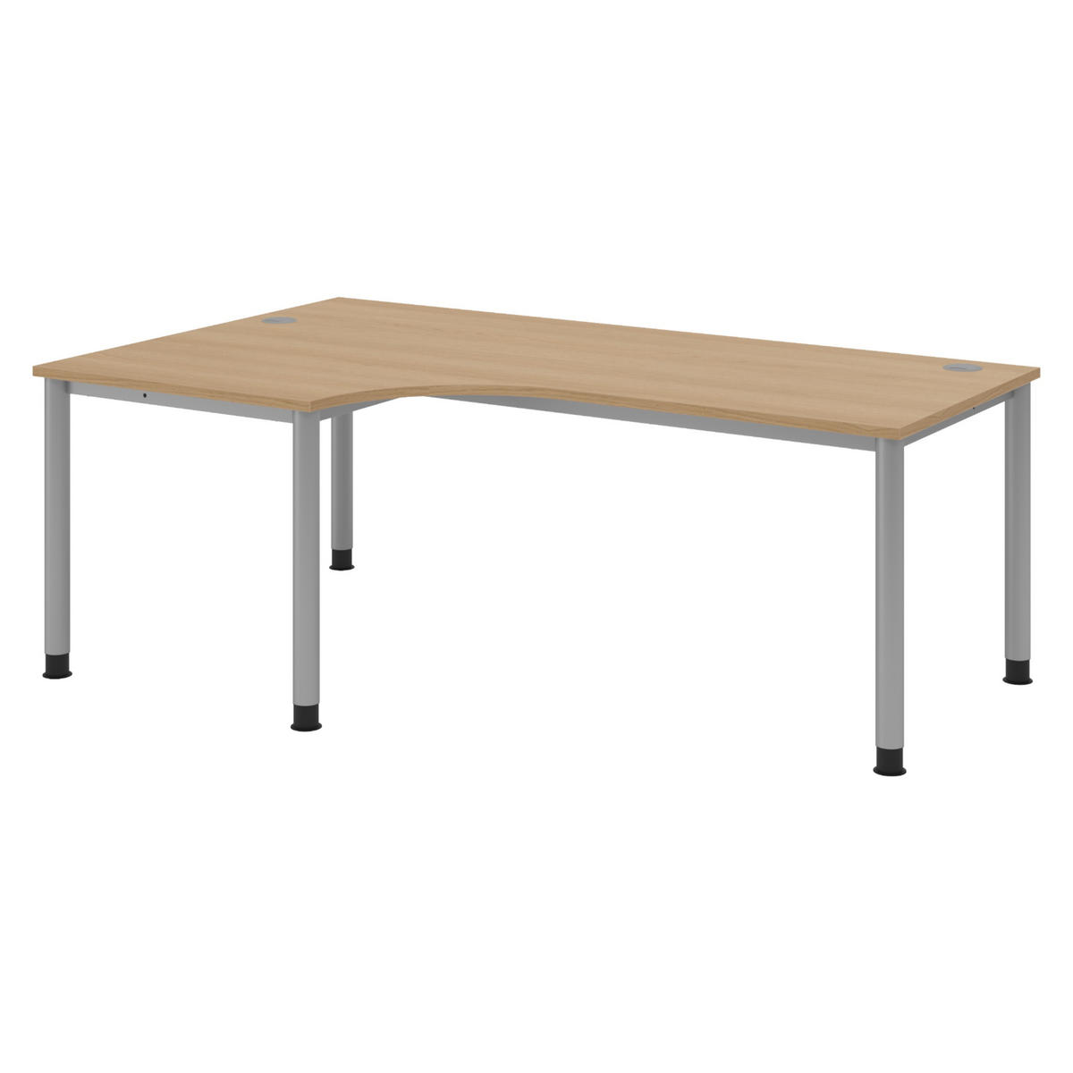 SCHREIBTISCH Serie-H Gestell: Silber 120/200/74 cm in Eichefarben - Eichefarben, Holzwerkstoff (120/200/74cm) - bümö