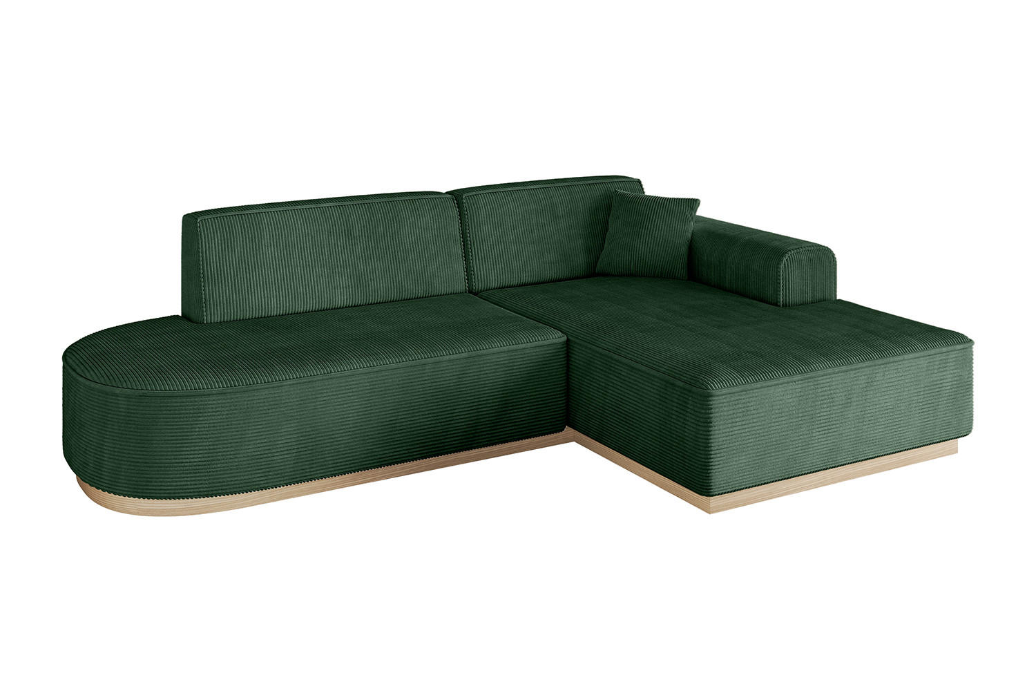 ECKSOFA Ottomane Rechts IREA-L1 - 232x165x80 cm Grün - Currygelb, Holzwerkstoff/Textil (232/165cm) - ALTDECOR