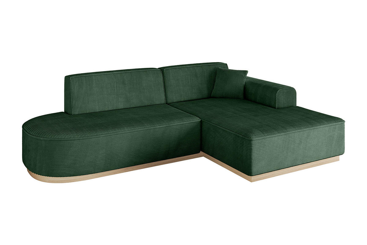 ECKSOFA Ottomane Rechts IREA-L1 - 232x165x80 cm Grün - Currygelb, Holzwerkstoff/Textil (232/165cm) - ALTDECOR