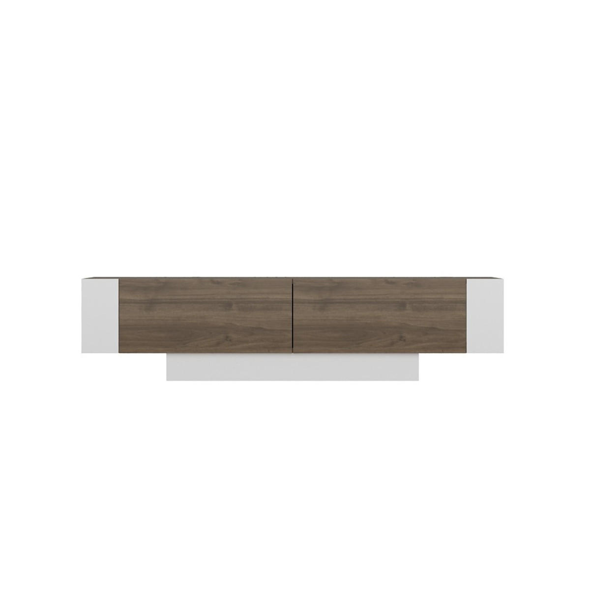 TV-SCHRANK 2 türen nussbaum und weiß dekor - matera 150/31,5/41,6 cm - Nussbaumfarben, Holzwerkstoff (31.5/41.6/150cm) - Calicosy