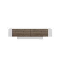 TV-SCHRANK 2 türen nussbaum und weiß dekor - matera 150/31,5/41,6 cm - Nussbaumfarben, Holzwerkstoff (31.5/41.6/150cm) - Calicosy