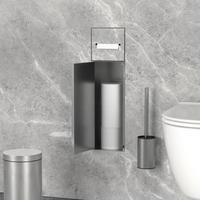 UNTERPUTZ-SCHRANKMODUL WC aus Edelstahl silber 60x20x14 cm - Silberfarben, Metall (14/60/20cm) - LuxeBath