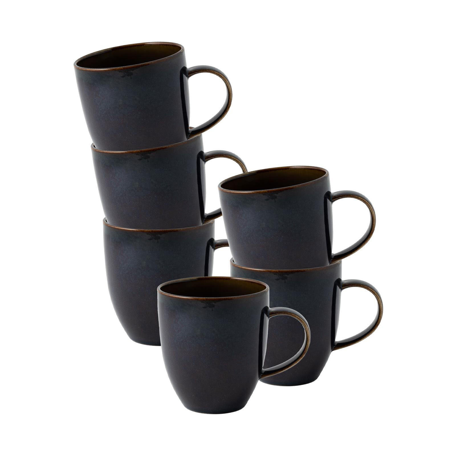 KAFFEEBECHER Crafted Denim 358 ml 6er Set - Dunkelblau, Keramik (0.358L) - like.Villeroy & Boch