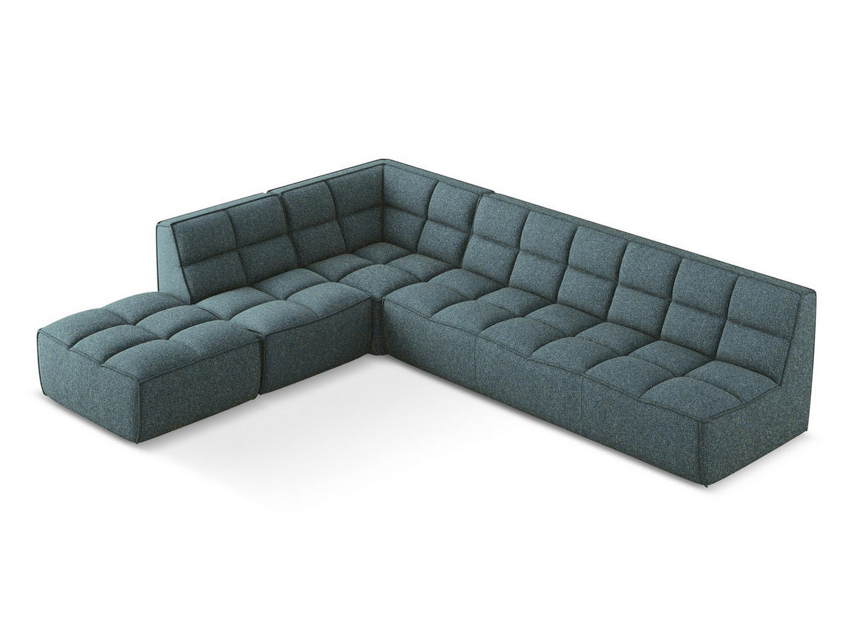 ECKSOFA Beidseitig Strukturstoff Stoff Blau - Blau/Blaugrau, Kunststoff/Textil (308/258cm) - Makamii