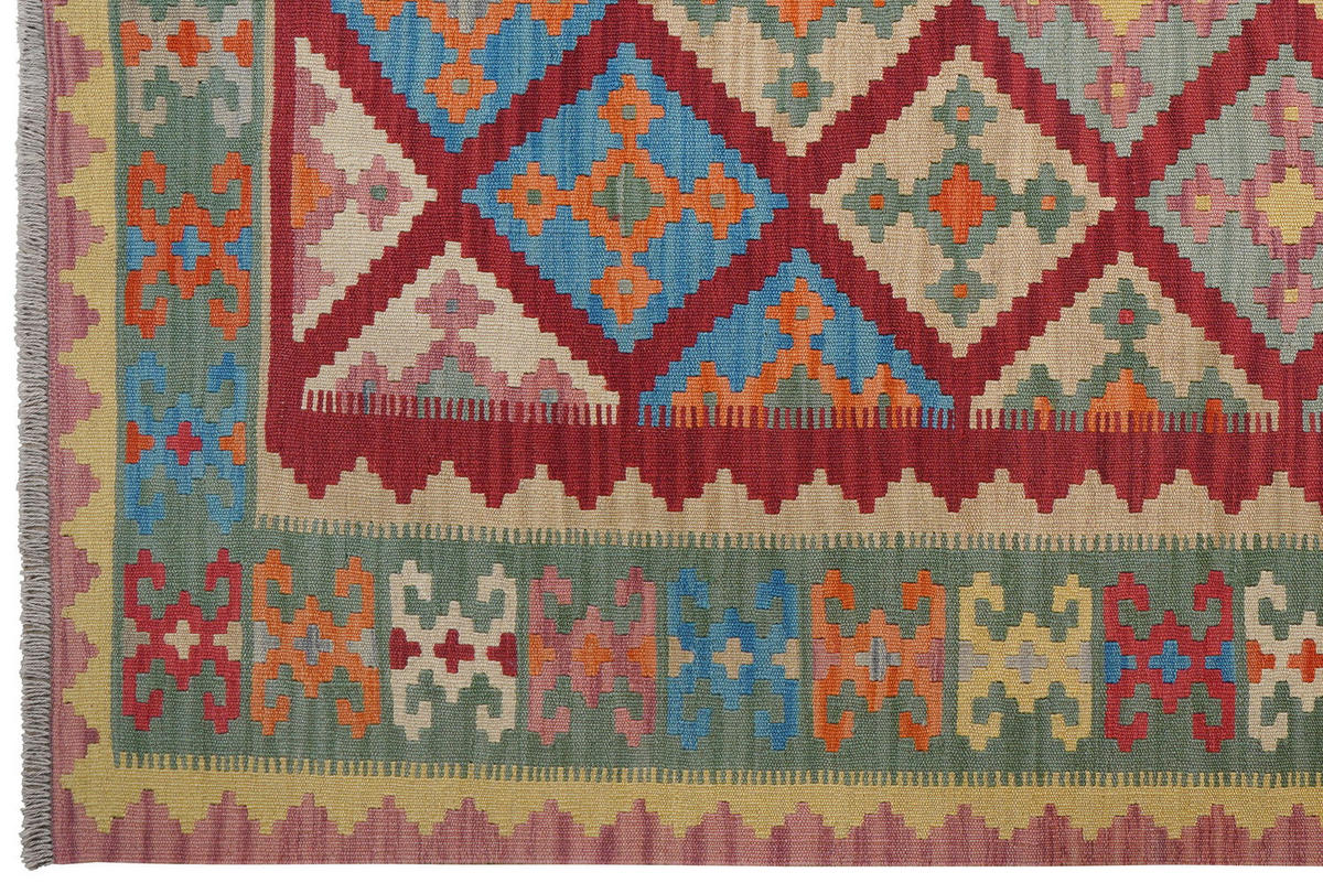 HANDWEBTEPPICH Kelim Gashgai Rot 251/183 cm Schurwolle - Rot, Textil (183/251cm) - Looma