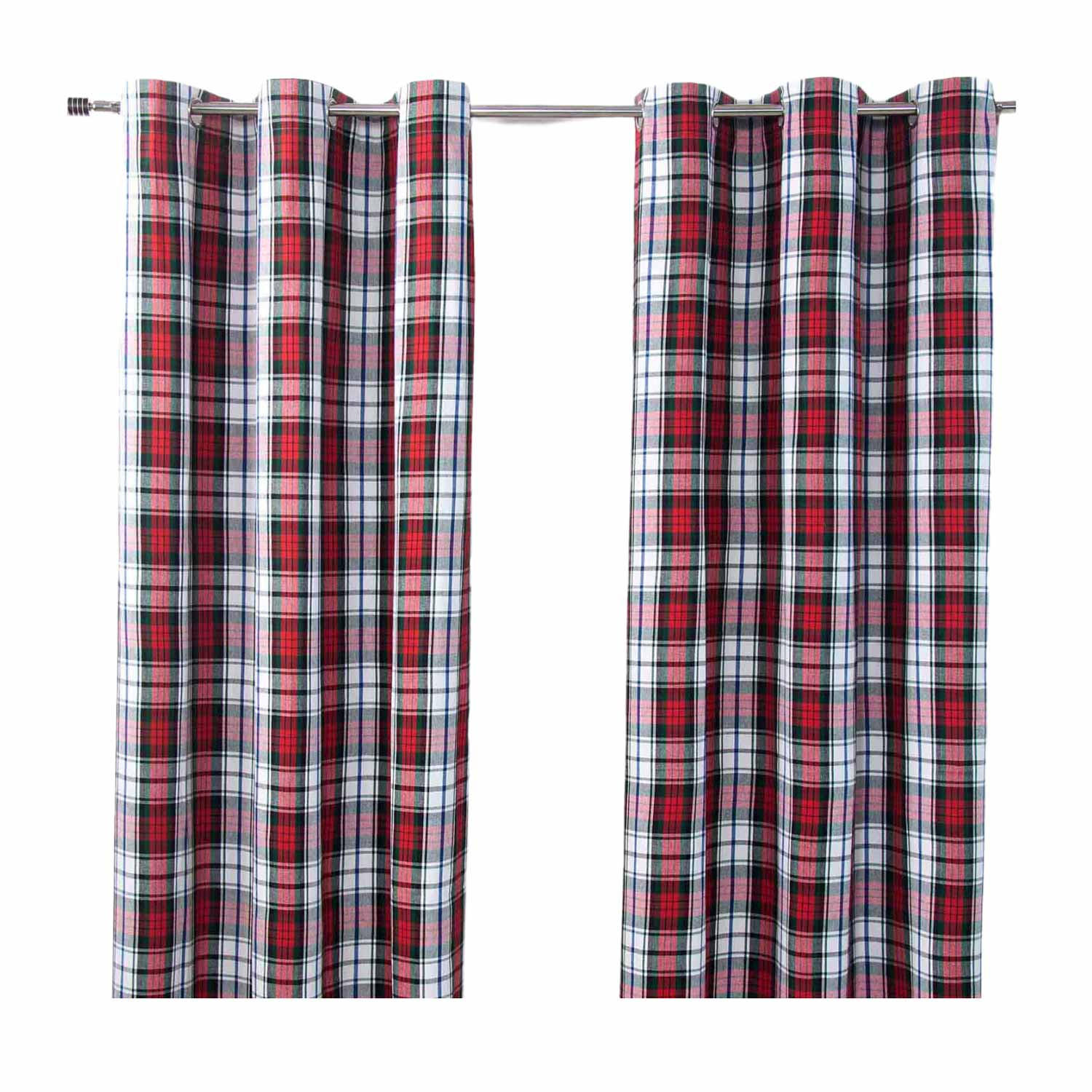 ÖSENVORHANG Schottenkaro Macduff blickdicht 2er-Set, 117/137 cm - Blau/Rot, Textil (117/137cm) - Homescapes