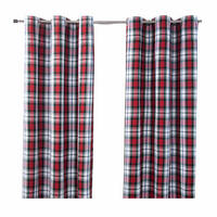 ÖSENVORHANG Schottenkaro Macduff blickdicht 2er-Set, 117/137 cm - Blau/Rot, Textil (117/137cm) - Homescapes