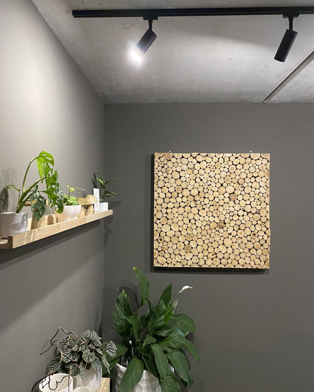 WANDDEKORATION Teakholz heller holzfarbton Twig - Hellbraun, Holz (85/85/6cm) - Beliani