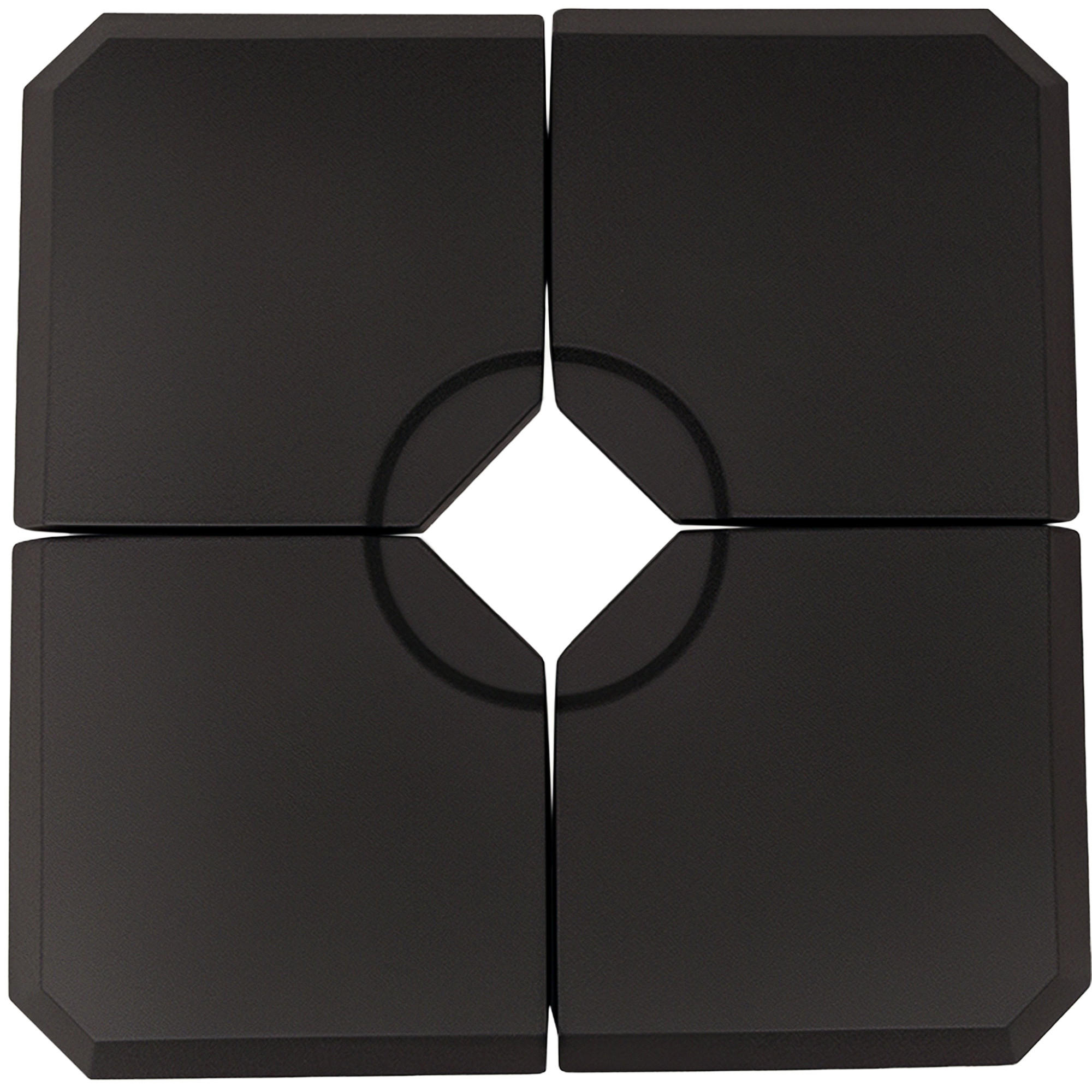 SCHIRMPLATTEN Schwarz 4er-Set 100/100/9,5 cm - Schwarz, Kunststoff (100/100cm) - PANGIVO