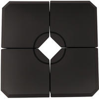 SCHIRMPLATTEN Schwarz 4er-Set 100/100/9,5 cm - Schwarz, Kunststoff (100/100cm) - PANGIVO
