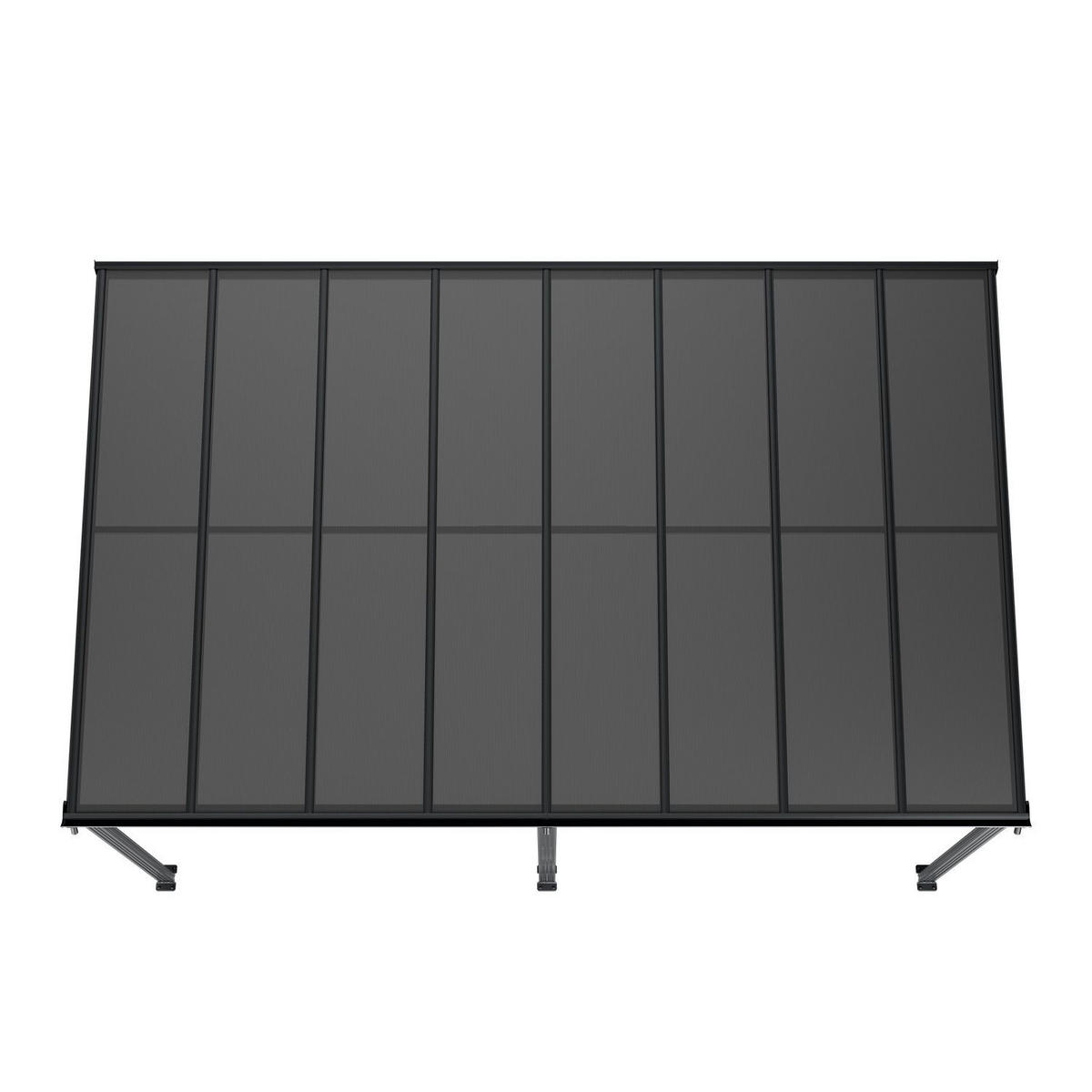 TERRASSENDACH Borneo Aluminium 4,9x3m dunkelgrau - Dunkelgrau, Metall (495/278/303cm) - Juskys